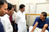 Sanjeeva Matandoor suffers snake bite; MP Nalin visits hospital